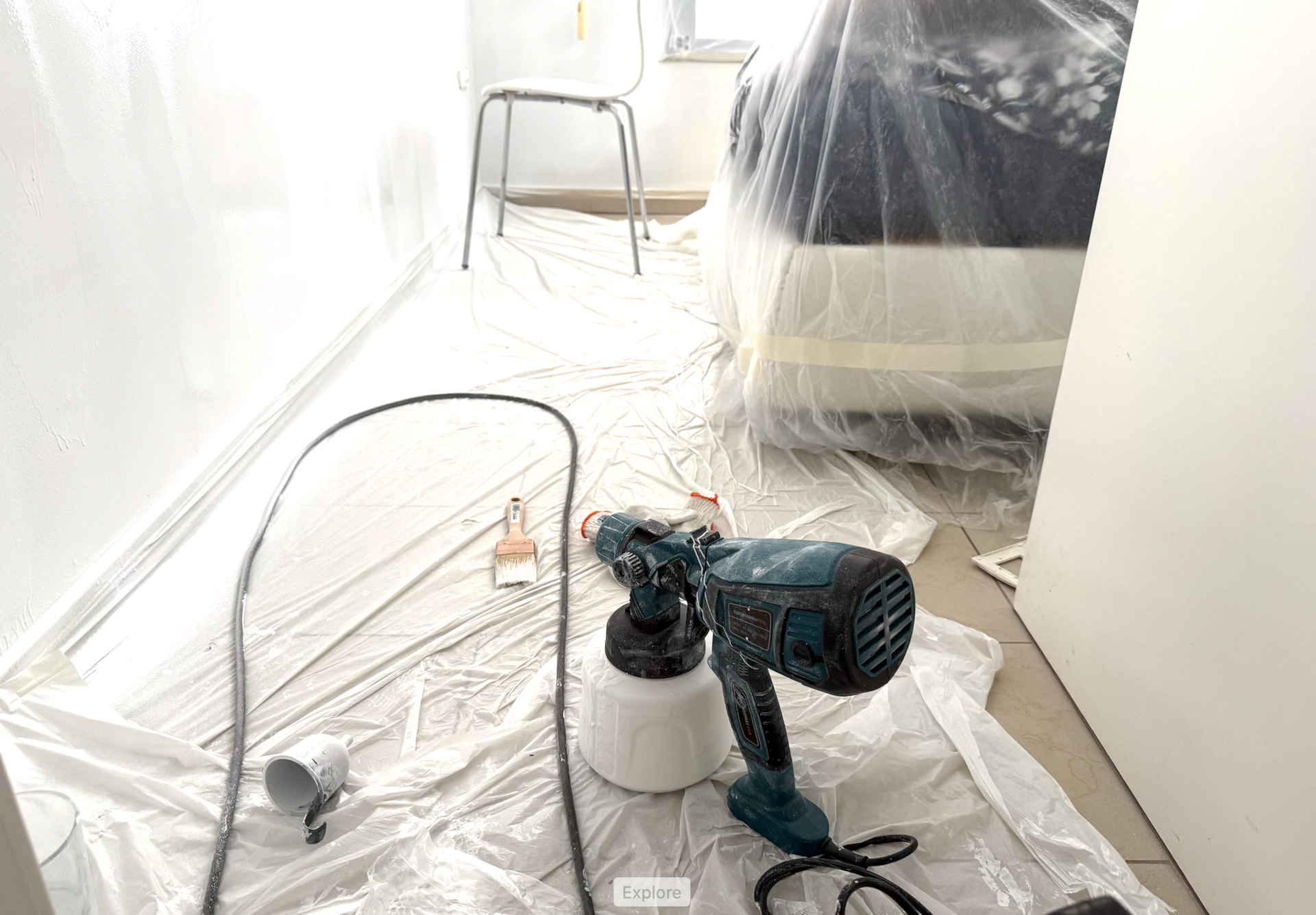 HVLP Paint Gun Setup for Wall Painting