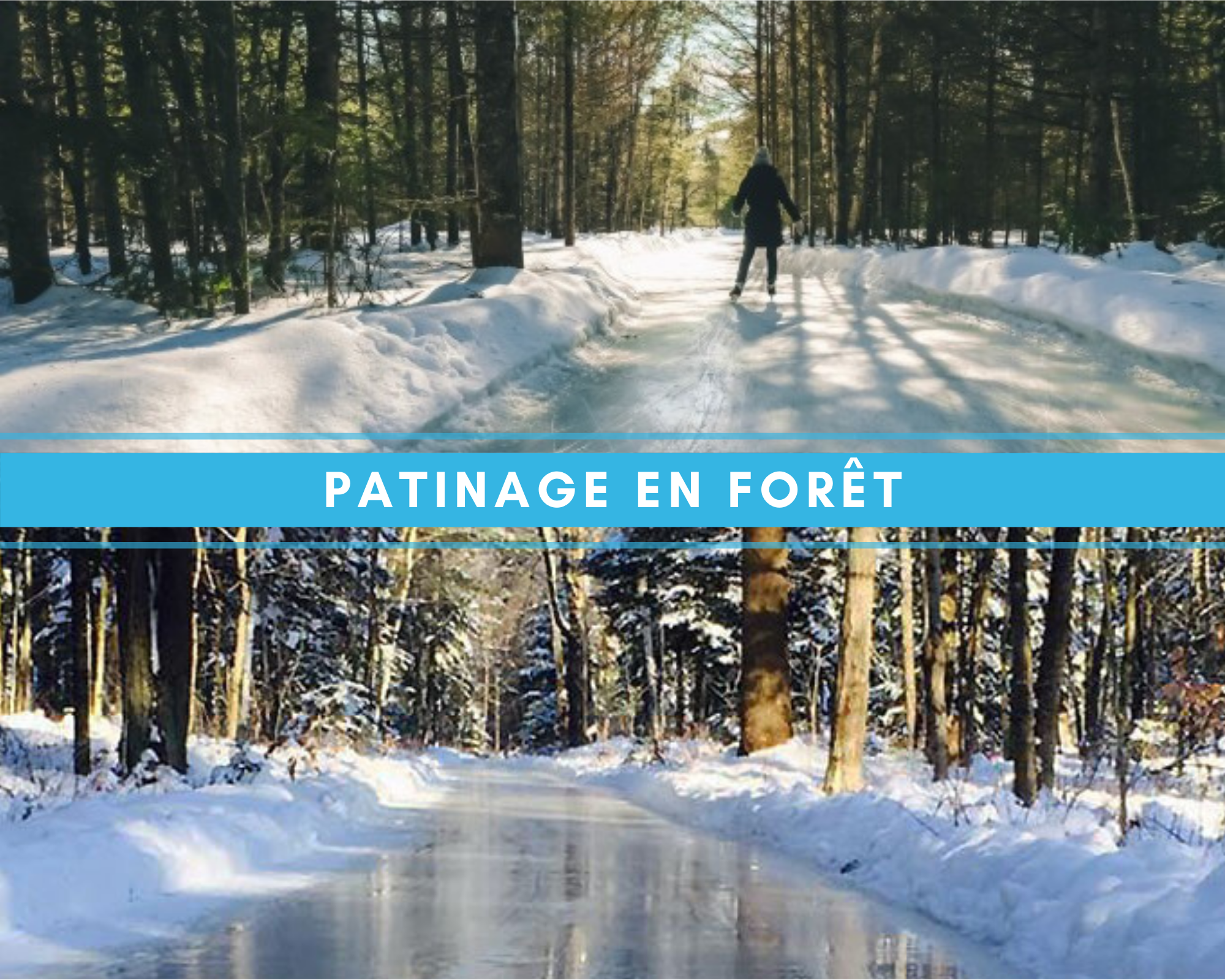 Auberge Tom B&B - Activités hivernales en Outaouais - Patinage en forêt au Lac des Loups