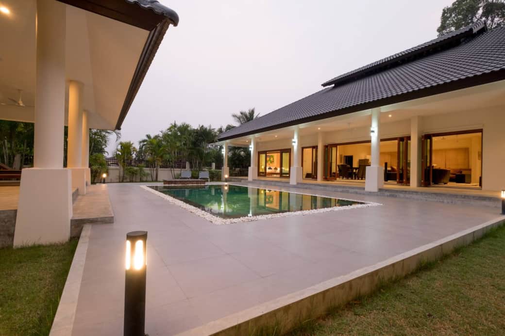 Swimming pool by night