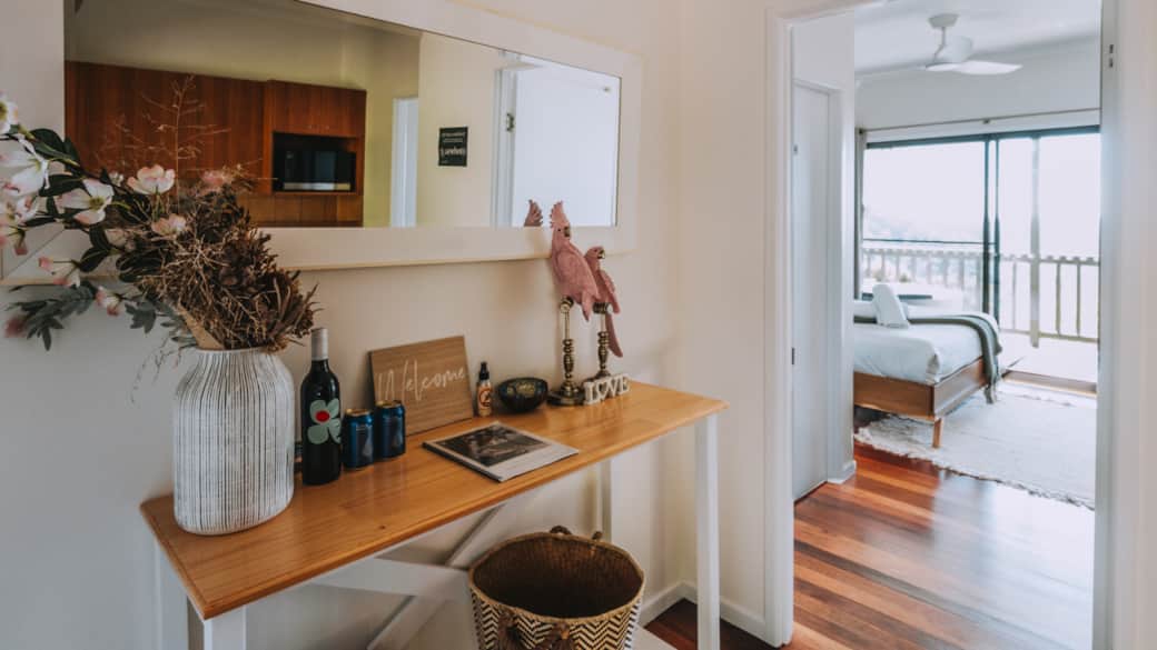 Spacious entryway with hall table