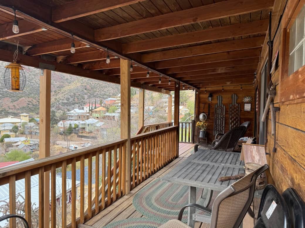 Perched in the Mule Mountains, you get views of Main Street and Brewery Gulch.