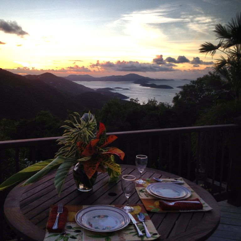 Sunset dining overlooking St Thomas