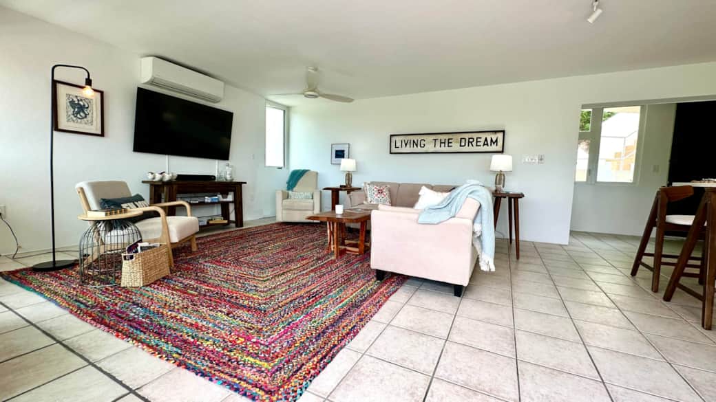 Living room offers a smart TV