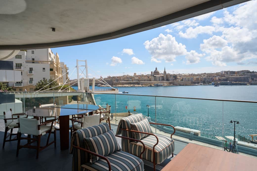 Private terrace with stunning sea views, ideal for relaxing.