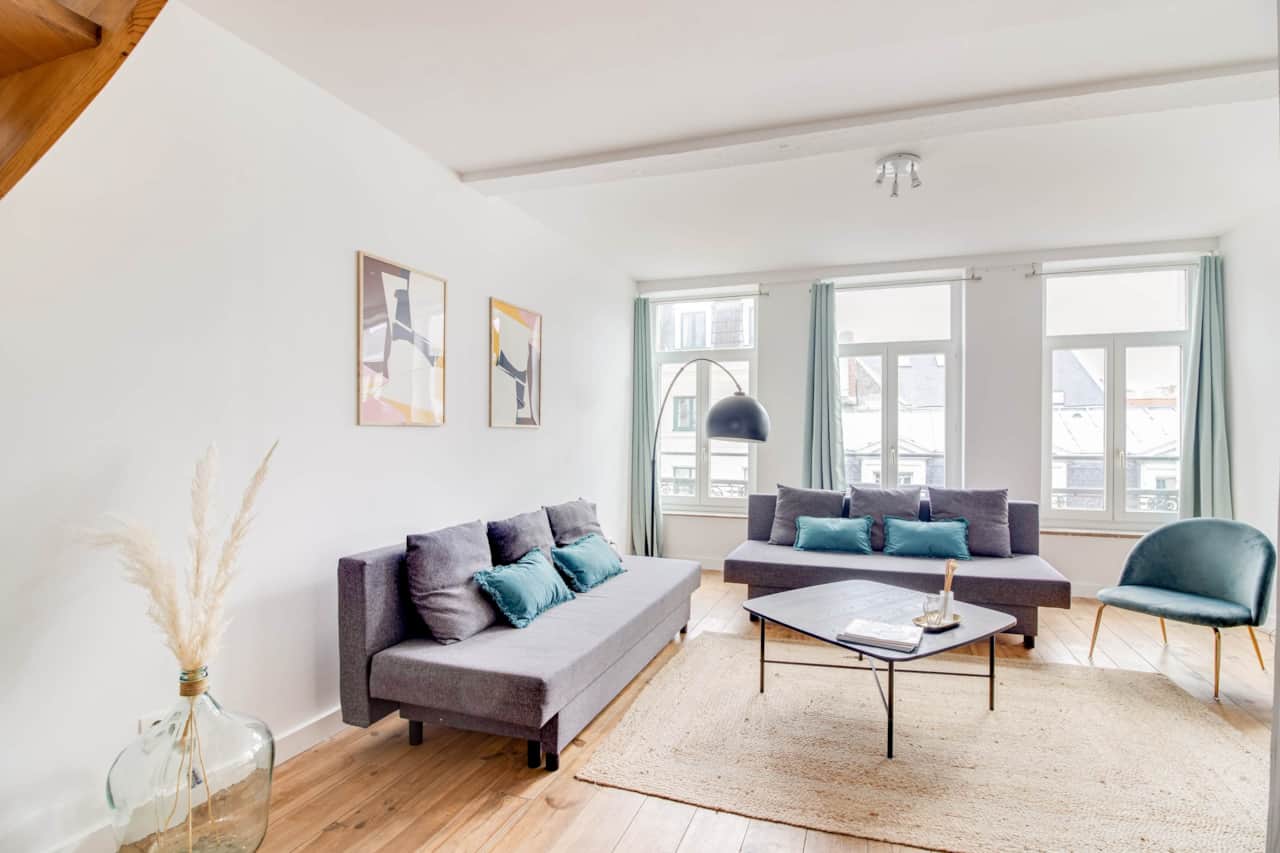 Living room with 2 sofa beds