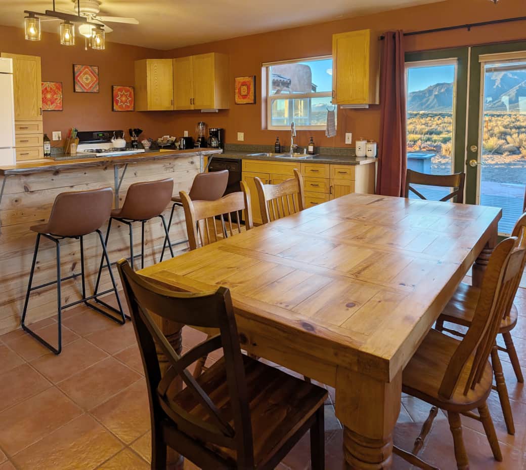 Dining Room with Open Kitchen and Island Seating