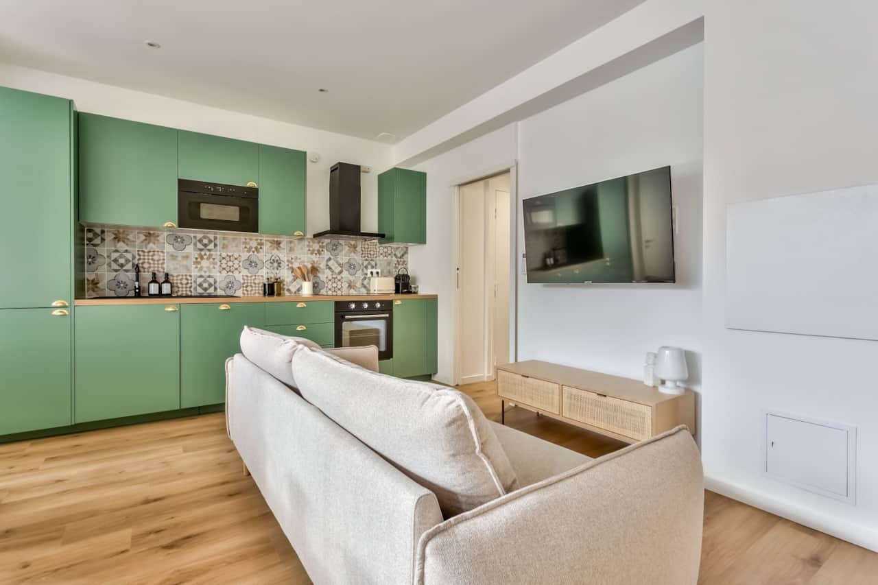 Sofa with television