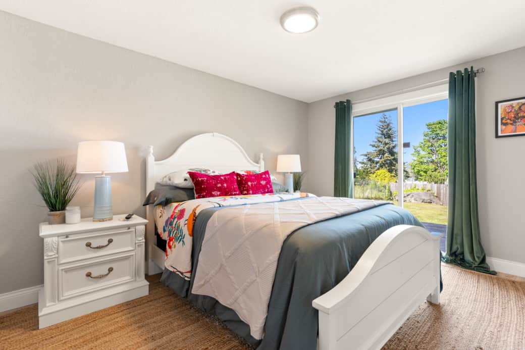 Spacious bedroom with queen bed