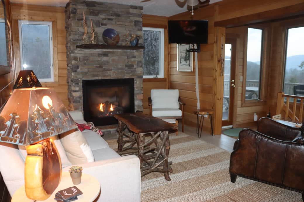 Your cozy living room with gas fireplace.