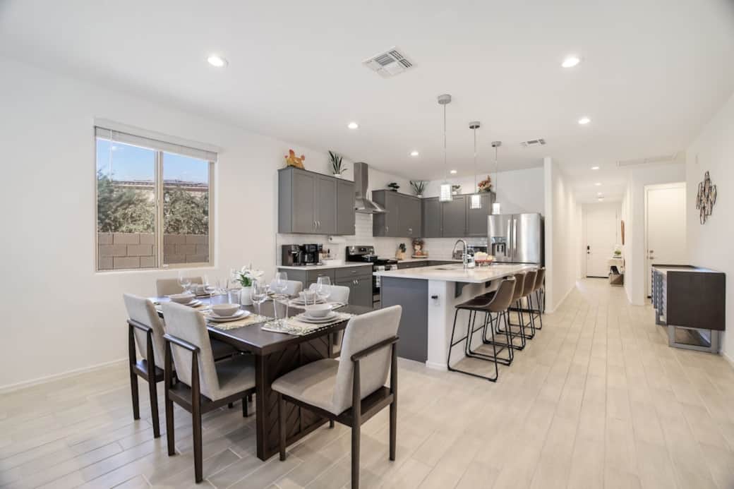 Spacious dining area perfect for family meals"