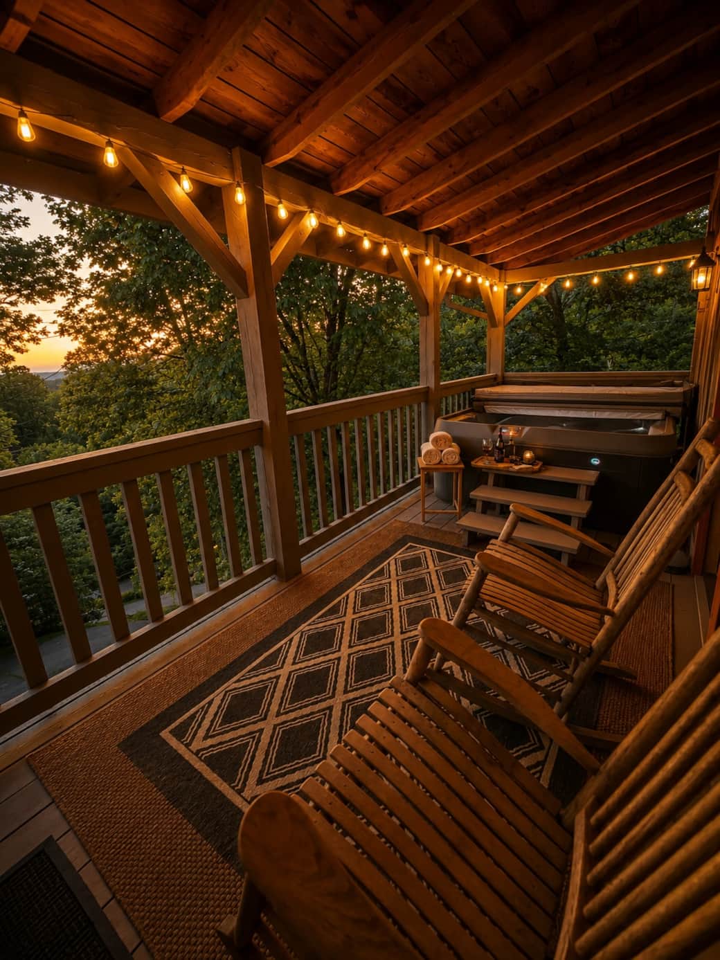 Grab a rocking chair on the upper deck and catch a sunset! Grab a rocking chair on the upper deck and catch a sunset!