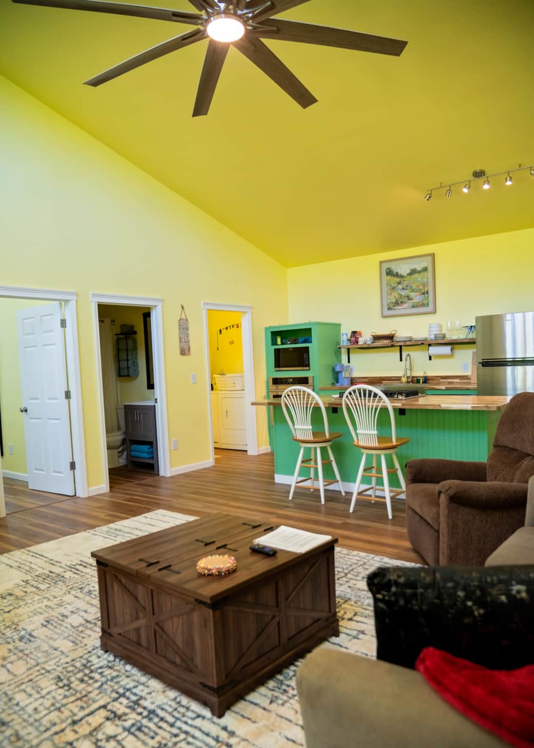 open kitchen with bar