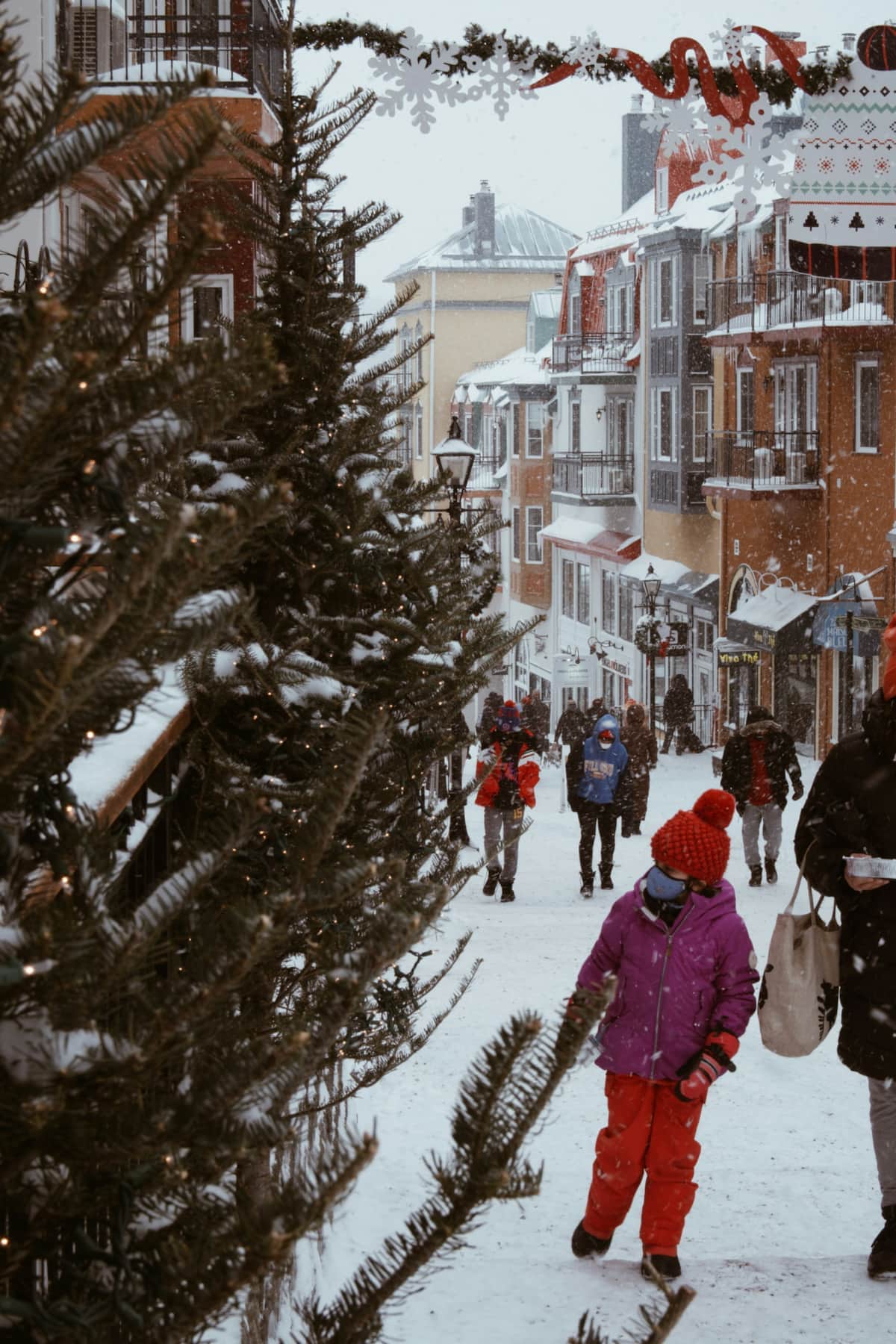 Le village piétonnier en hiver