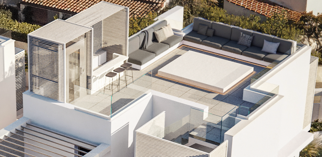 Rooftop terrace of AZULIS Aramis villa in Golfo Aranci, Sardinia, by RENTAL12