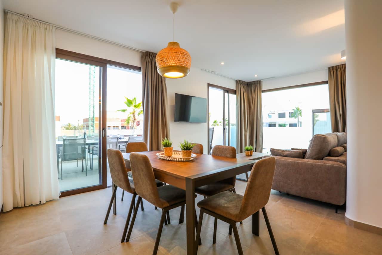 Dining area and living area