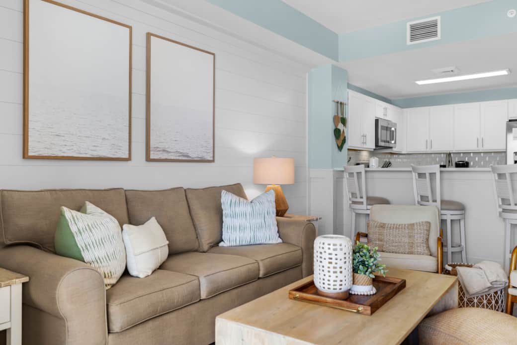 Fold out the queen bed and drift off to the sound of waves. Fold out the queen bed and drift off to the sound of waves.