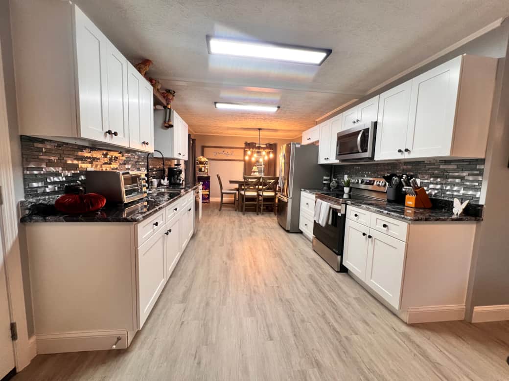 A brand new, fully stoked galley kitchen