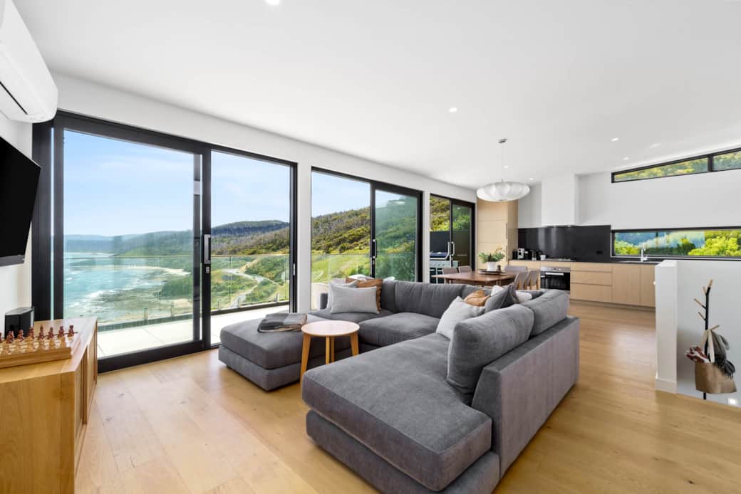 Open plan living + entertaining Open plan living + entertaining