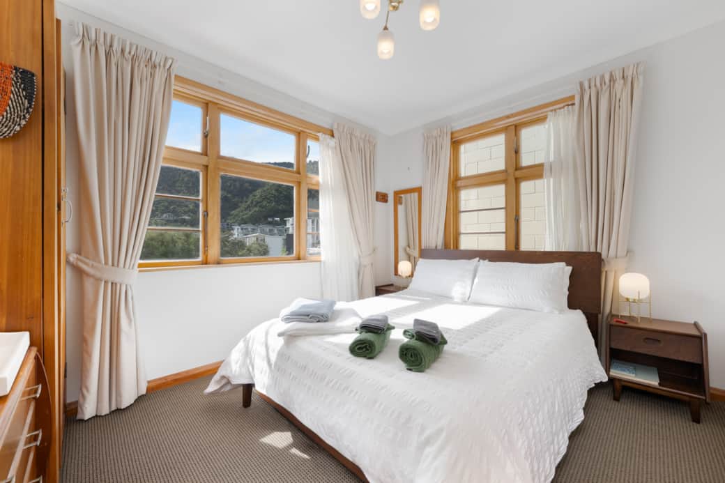 The master boasts stunning views over the marina.