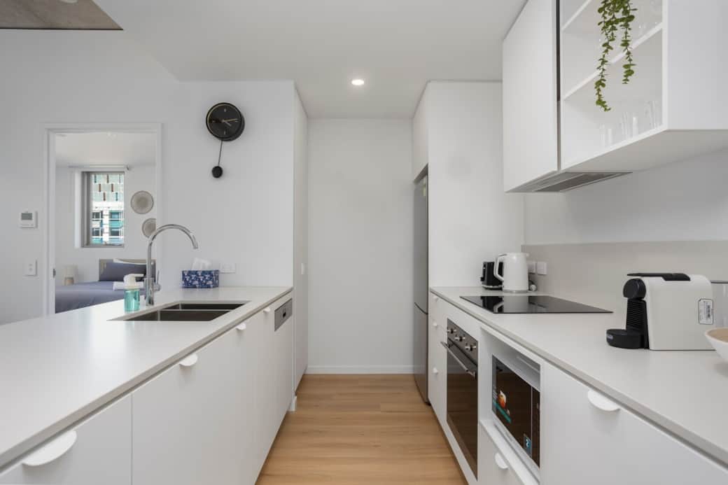 Embark on a gastronomic adventure in our immaculate kitchen, where modern appliances and a generous workspace await to inspire your culinary creativity. With every tool at your disposal, you're set to create memorable meals.