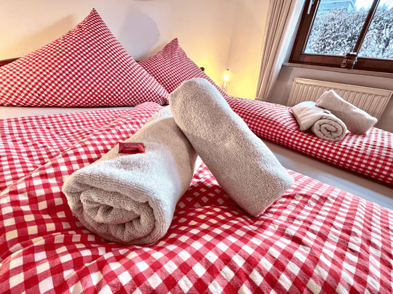 Towels and bed linen included