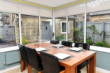 Conservatory with dining table