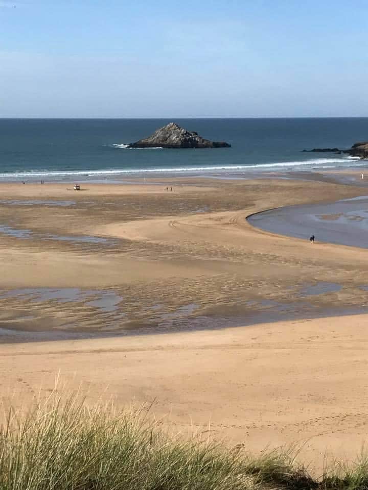 Crantock beach 10 minutes walk away