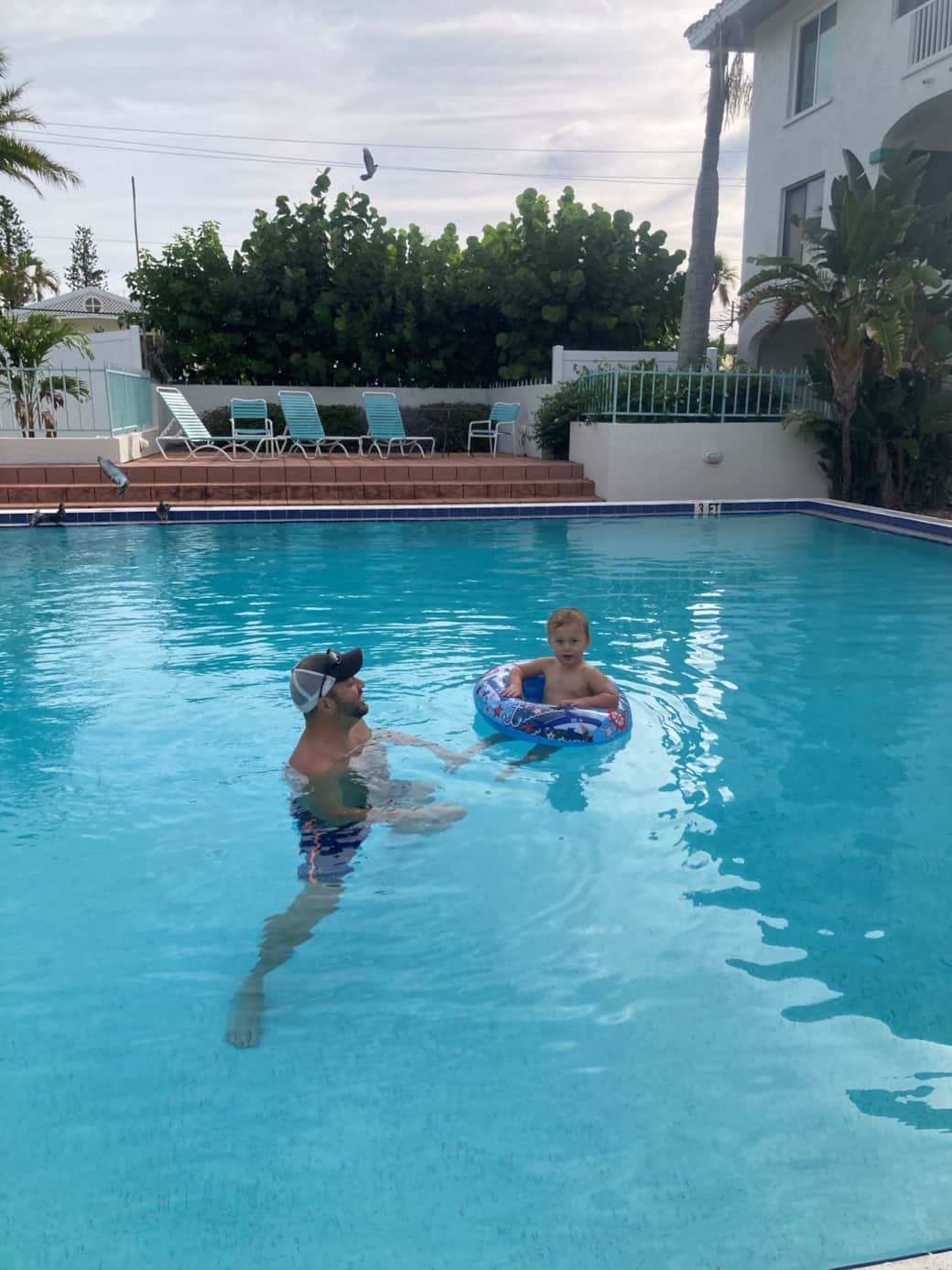 Large heated pool 