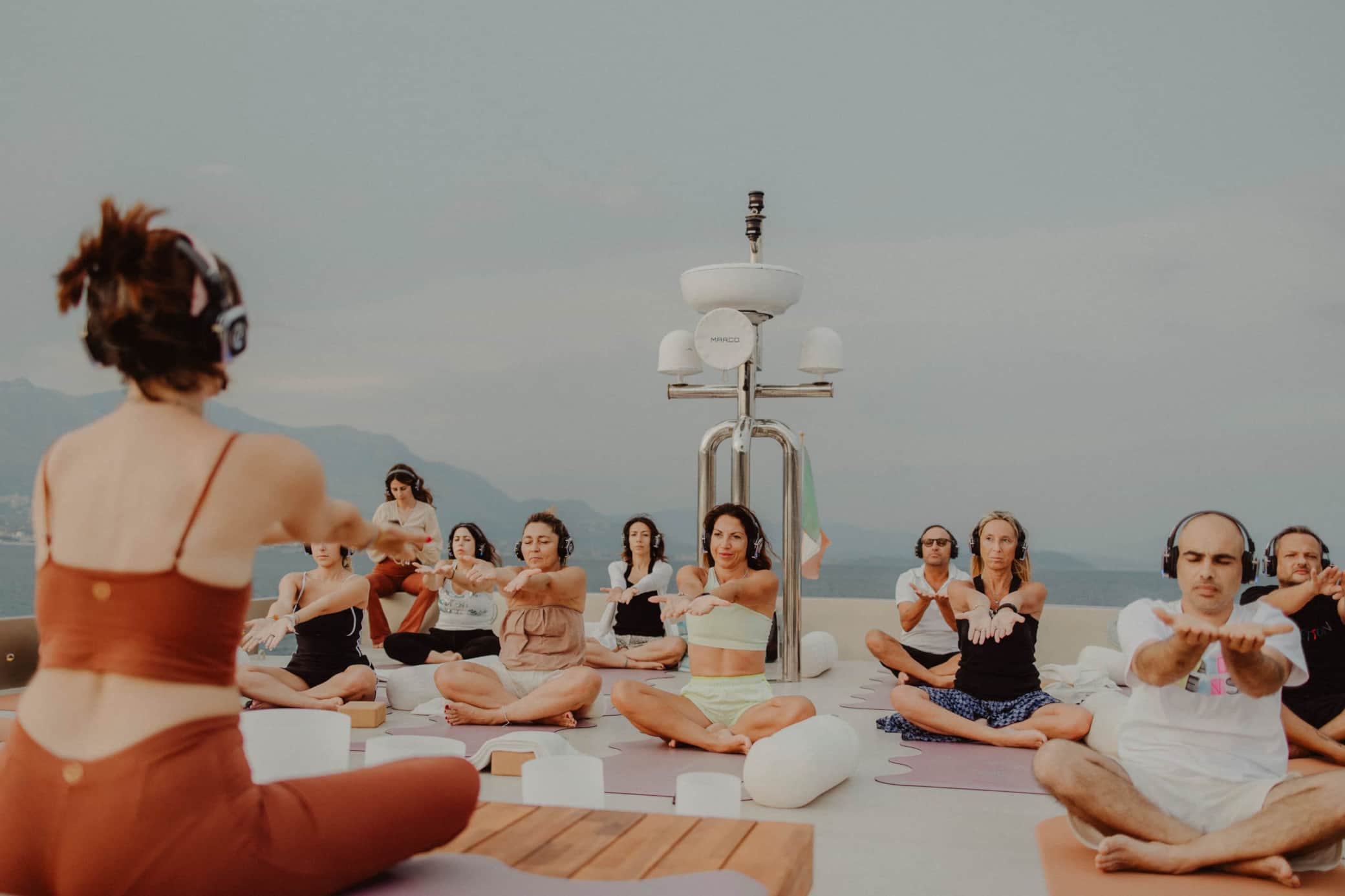 Yoga on the boat