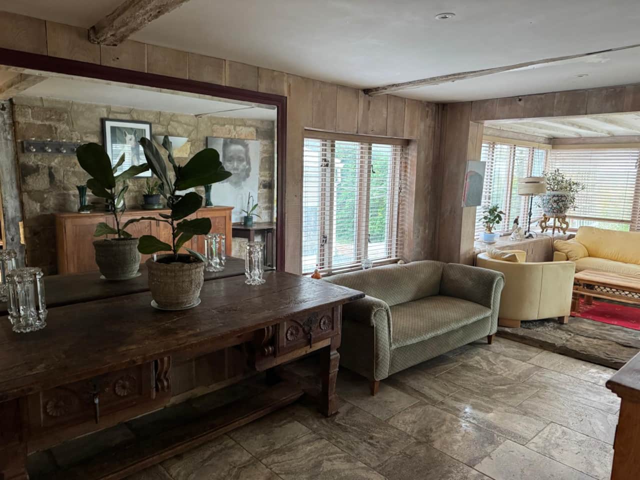 Leading into sunroom 