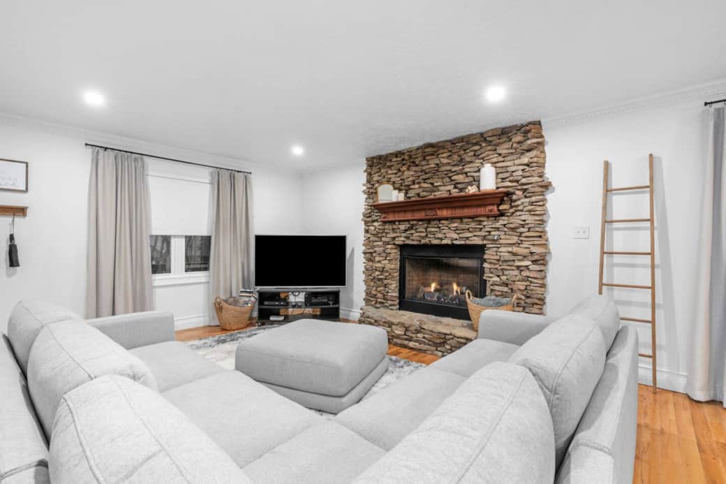 Room to stretch while watching the game or having a fireside chat