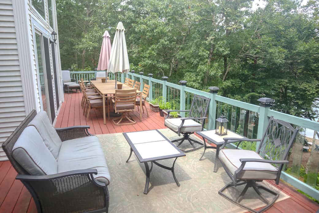 Patio lounge area and dining set for 12