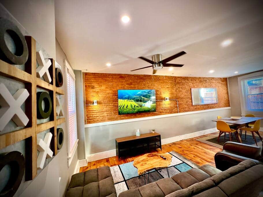 Exposed Brick w/ 65" Smart TV Exposed Brick w/ 65" Smart TV