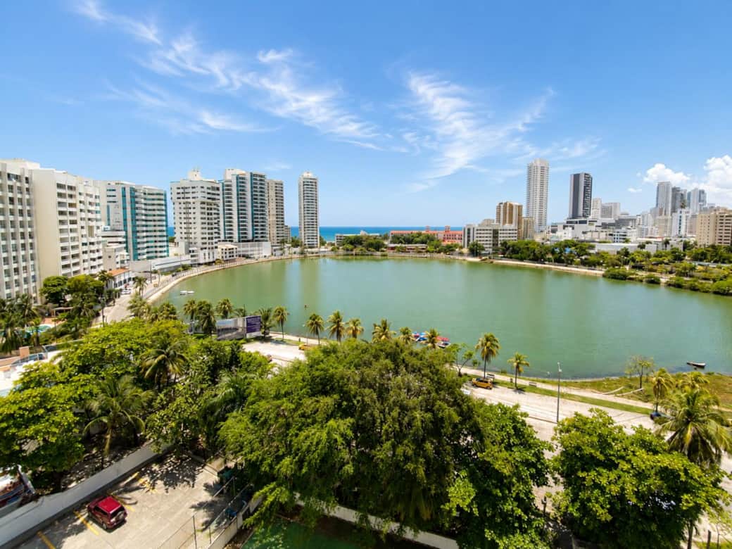 Vista a El Laguito y el Mar Caribe desde el balcón del apartamento Vista a El Laguito y el Mar Caribe desde el balcón del apartamento