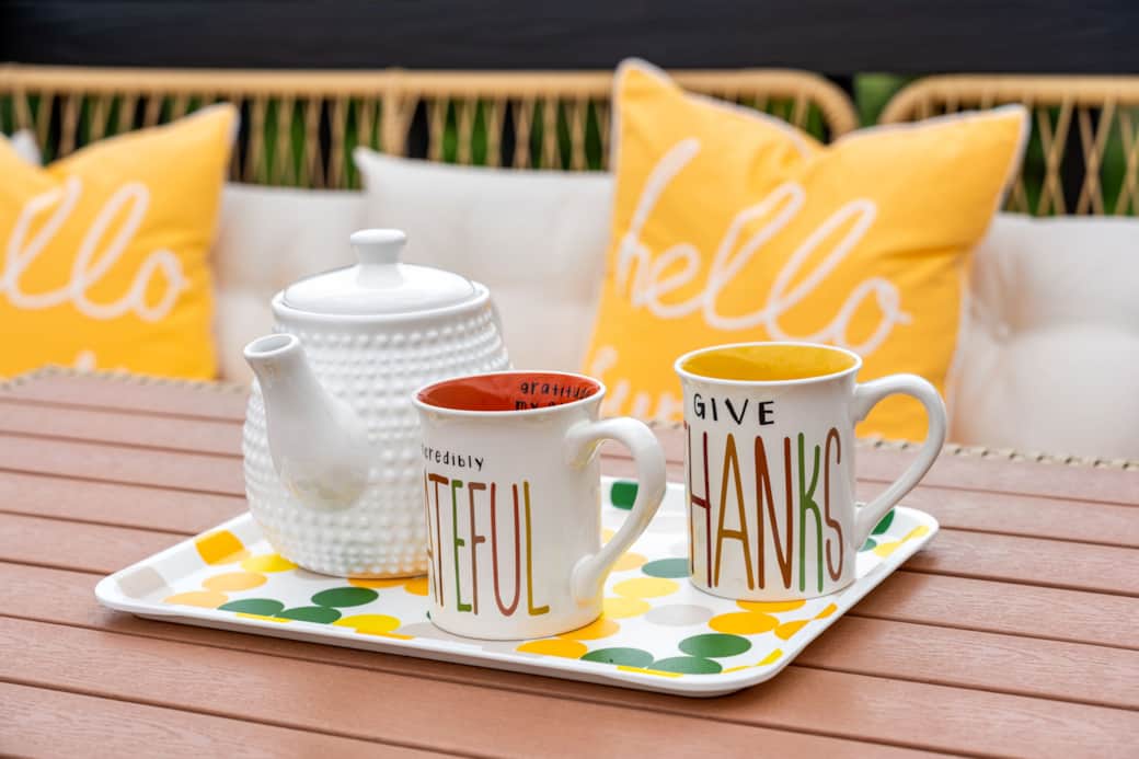 Relax and enjoy a cup of tea on our deck