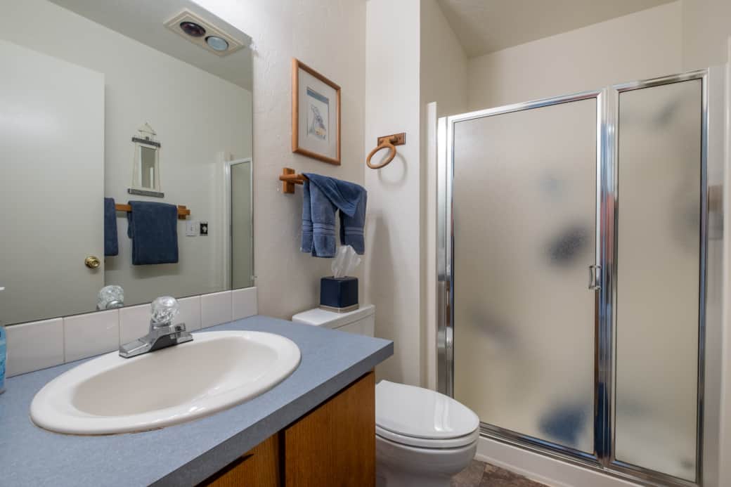 Walk-in shower in second bathroom