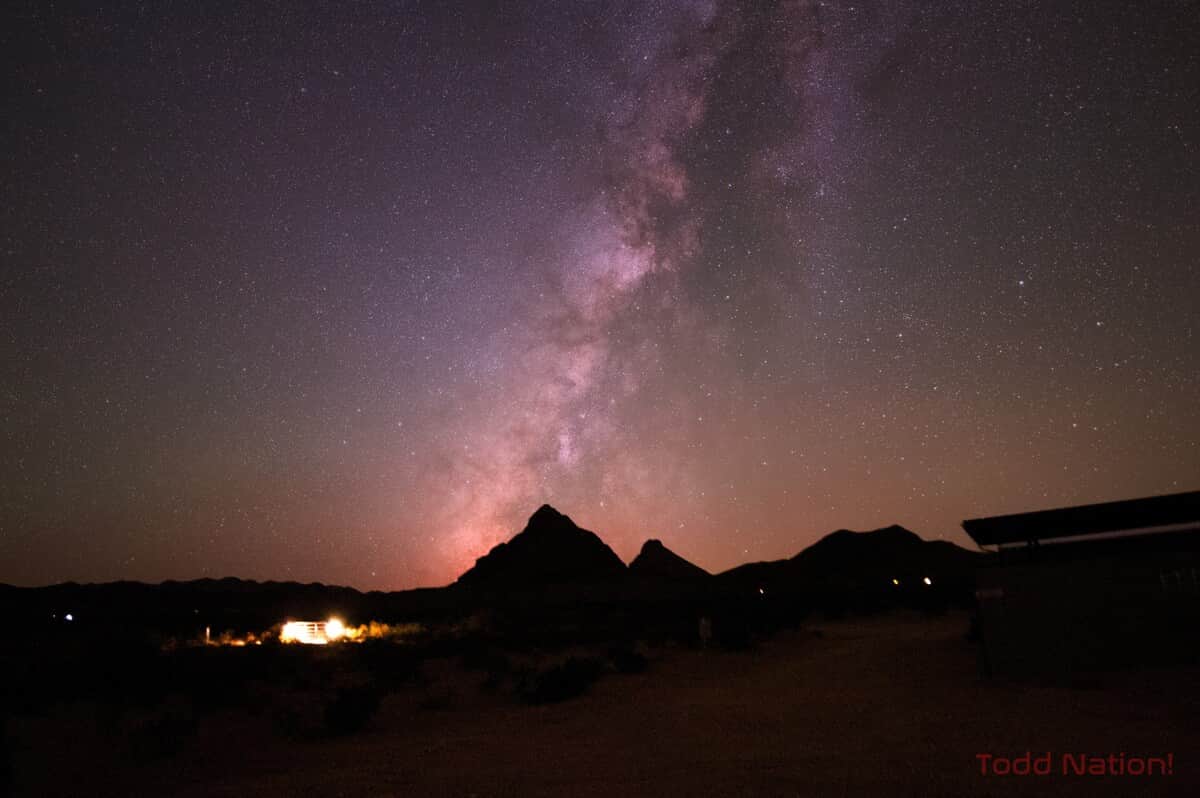 The Milky Way stretches above East Corazone Peak.