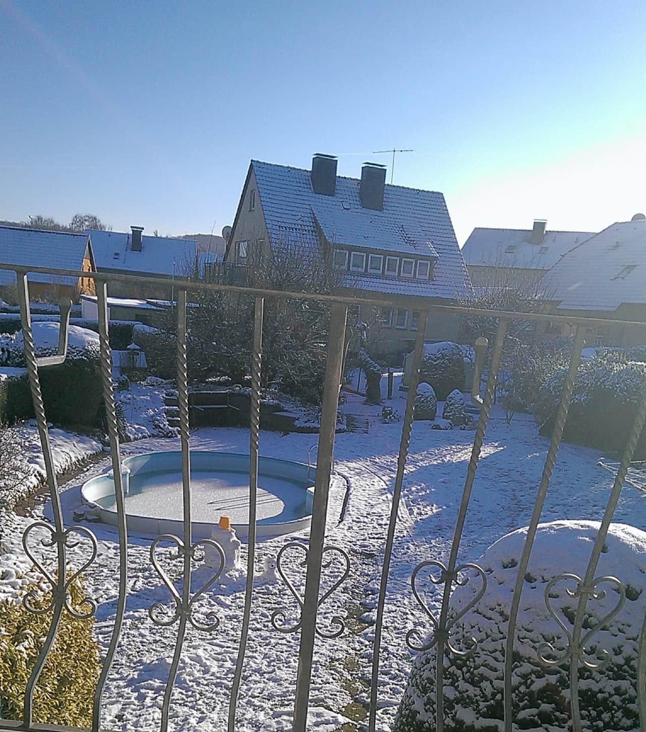 Blick vom Balkon im Winter