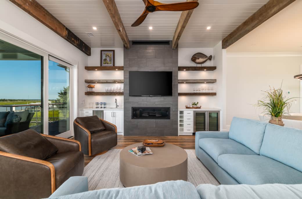 Great room open to dining and kitchen