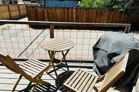 Deck furniture in private alley Deck furniture in private alley