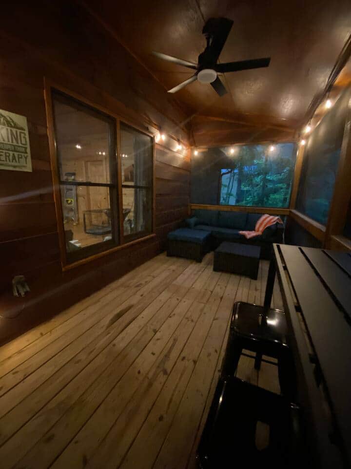 Evening in screened porch
