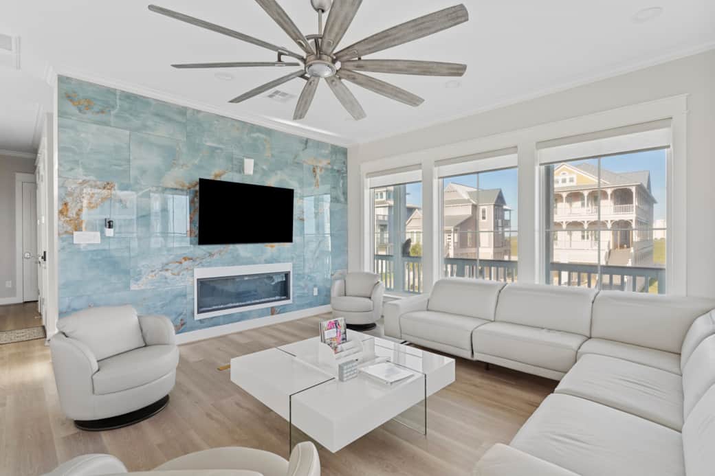 Living room with 65" Sony smart TV Living room with 65" Sony smart TV