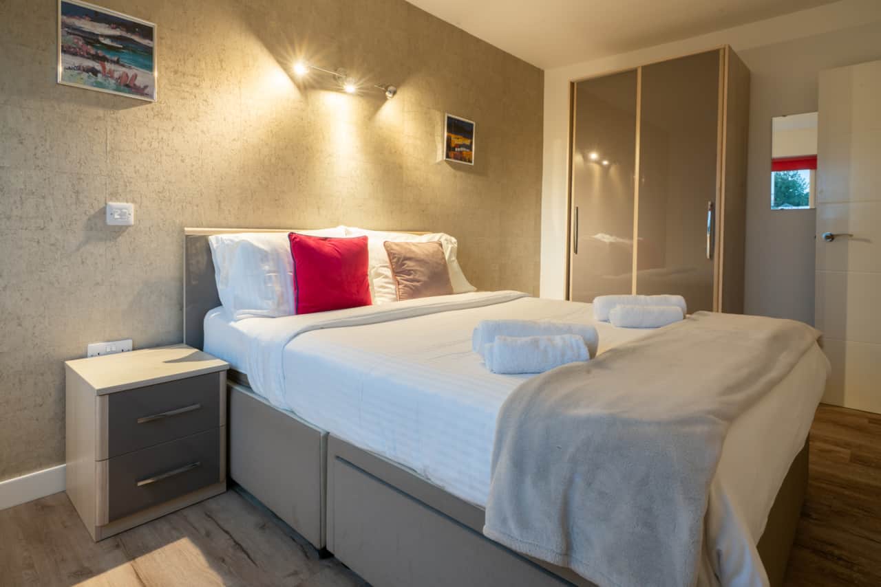 The master bedroom includes a sliding wardrobe, perfect for storing daily clothes.