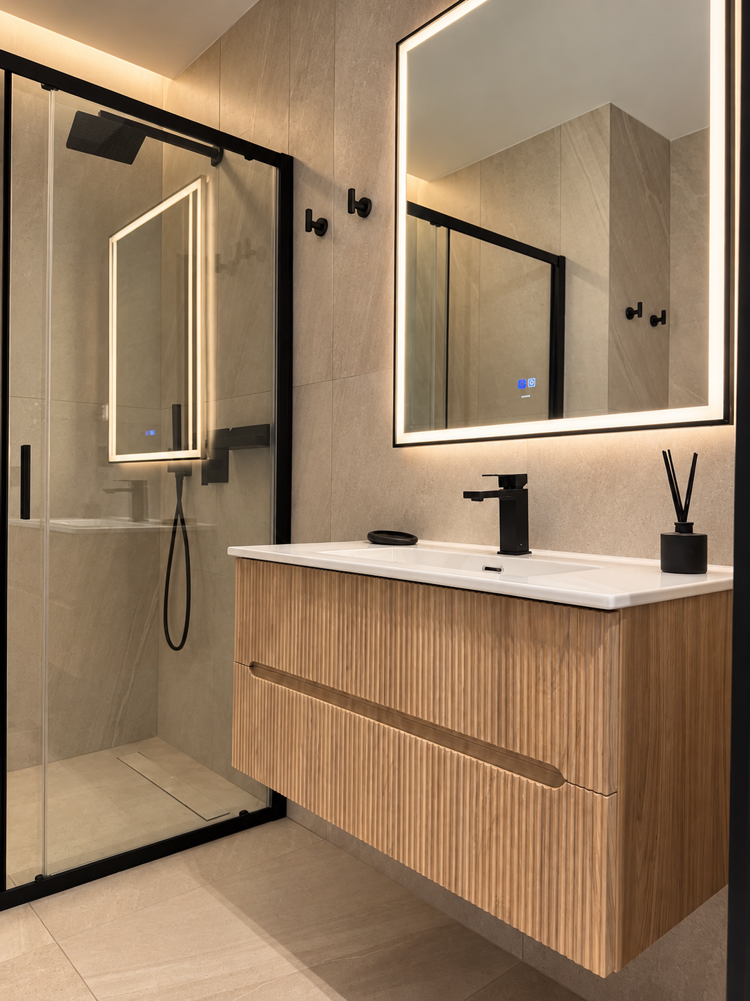 Azulis pisano 8 olbia luxury bathroom walk in rain shower rental12