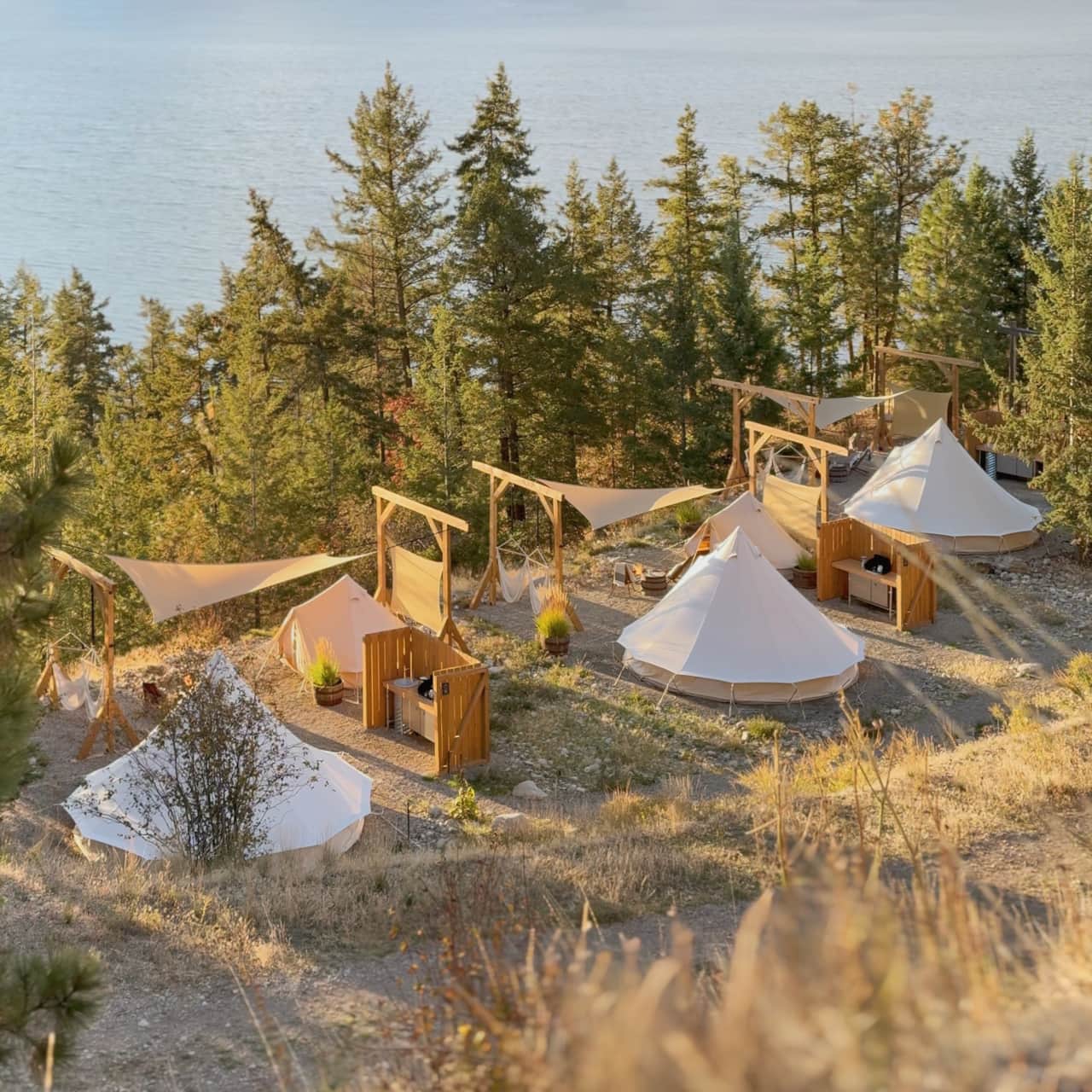 Come experience our amazing glamping sites overlooking Okanagan Lake.