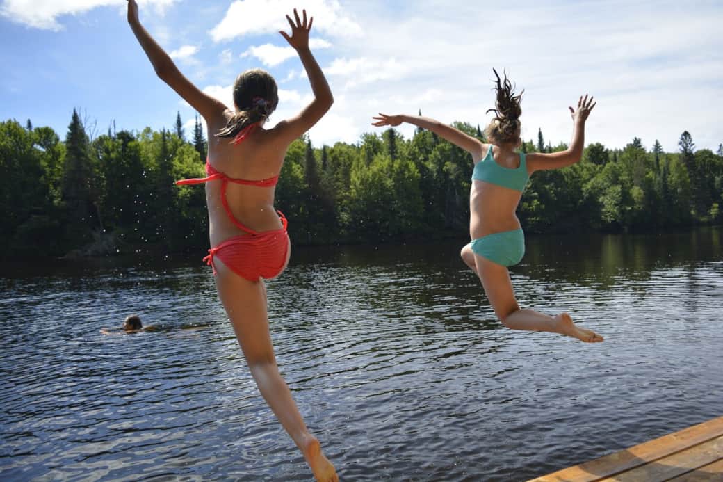 Baignade sur la rivière Batiscan
