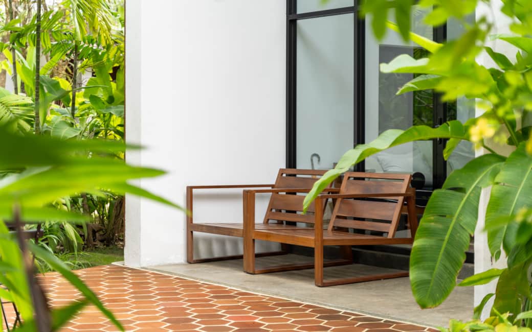 Front terrace. Catches the breeze in the afternoon.