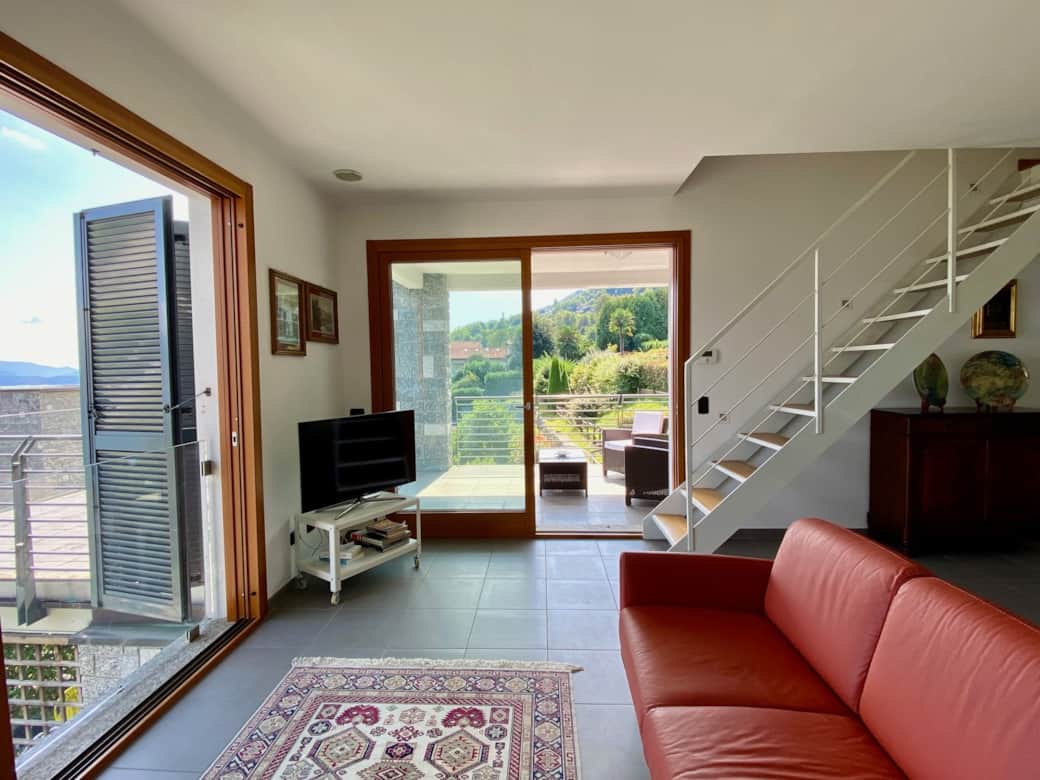 Big windows on all sides, almost a shame to watch TV.