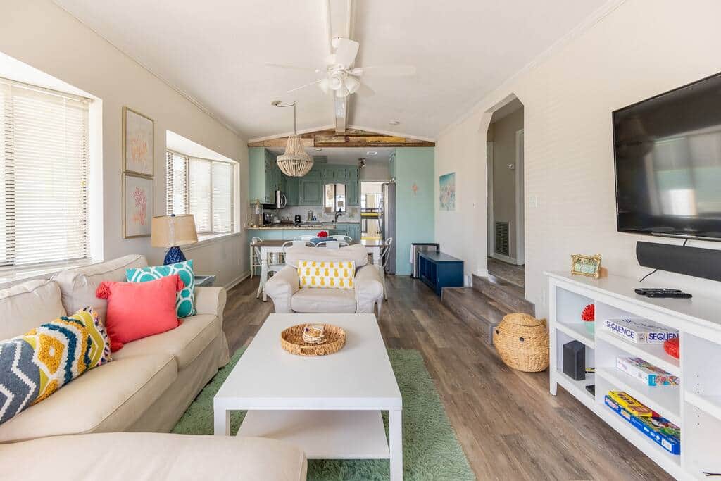 TV with cable and Apple TV stream box