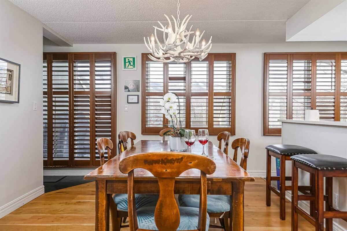Dining Room With View of Mountains